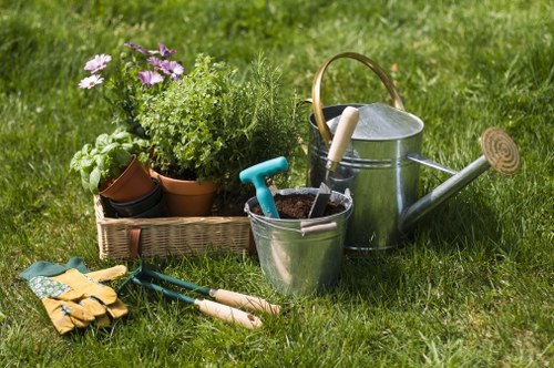 Gardeners Finsbury Park team at work with tools and safety gear